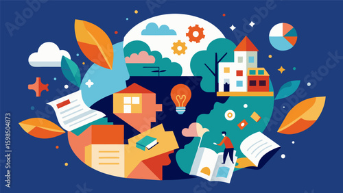 A collage made from recycled paper and magazine outs representing the process of piecing together ones narrative and creating a new empowered story.. Vector illustration