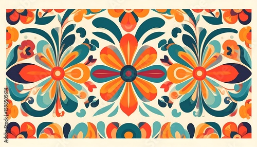 Ornate floral border design