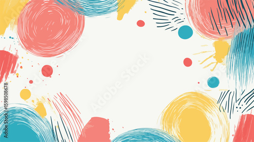 Vibrant Handdrawn Multicolour Circular Outlines Illustration