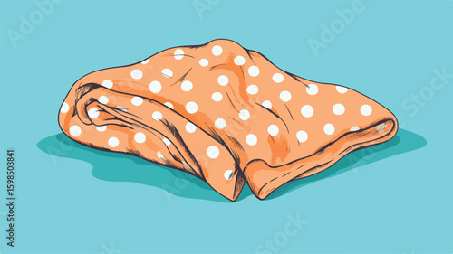 Handdrawn Towel with Dots Vector Illustration