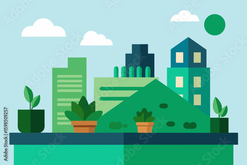 rooftop garden on high rise.svg