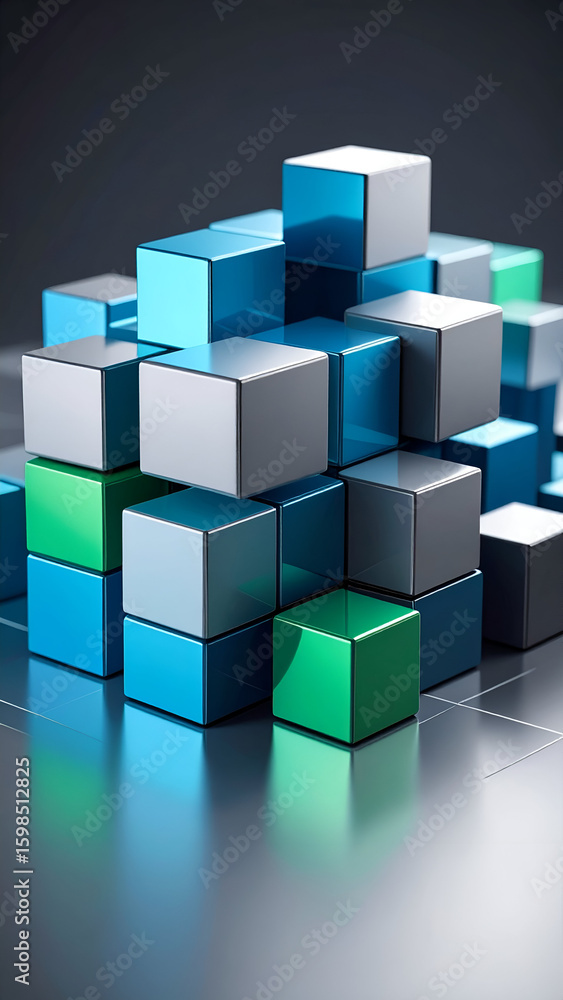 Obraz premium Colorful Cubes Abstract Structure.