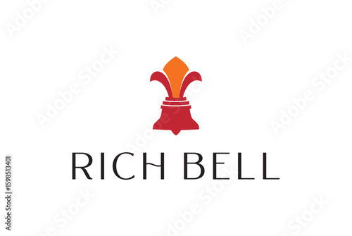 Elegant Fleur-de-lis and Bell Logo Design Rich Bell Branding