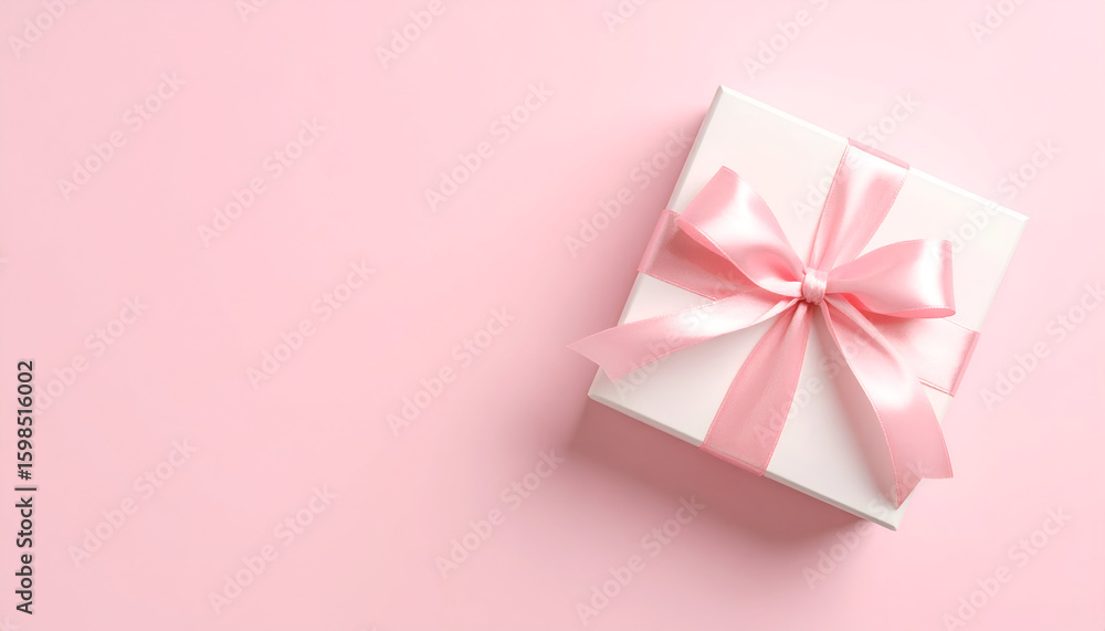 Pink Gift Box with Ribbon. Pink Gift Box with Ribbon.