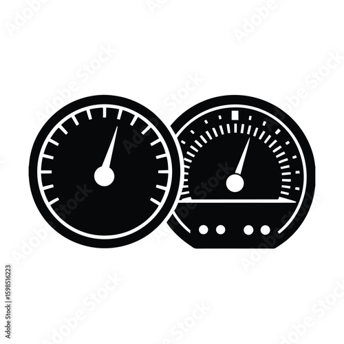 Speedometer and tachometer icons