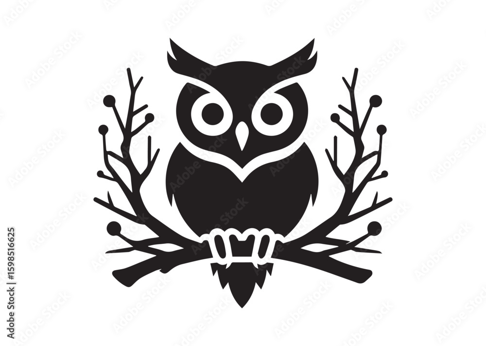 Fototapeta premium Owl silhouette vector illustrator