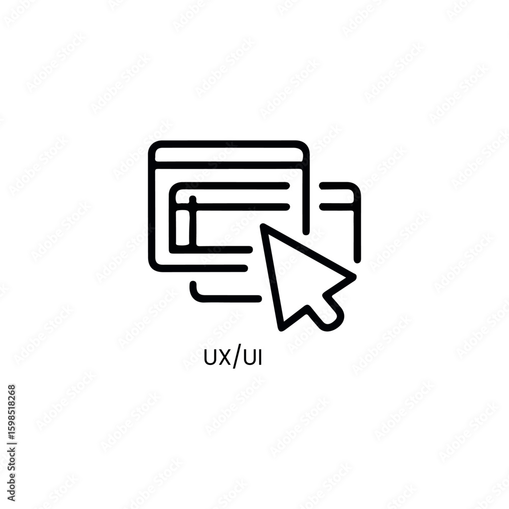 User interface design with cursor interaction icon User interface design with cursor interaction icon