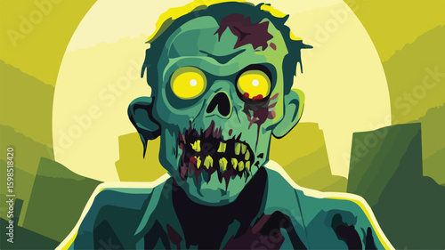 Wide-Angle Centered Composition of Zombie Toter