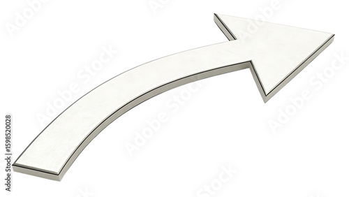 Long curved hand drawn arrow isolated on white background PNG. AI GENERATED.