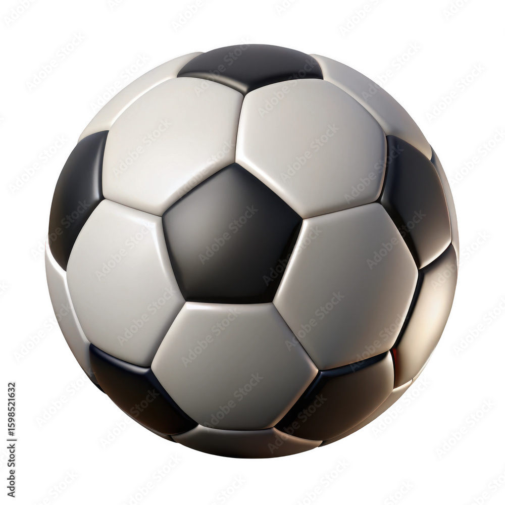 Fototapeta premium 3d classic soccer ball isolated on transparent background