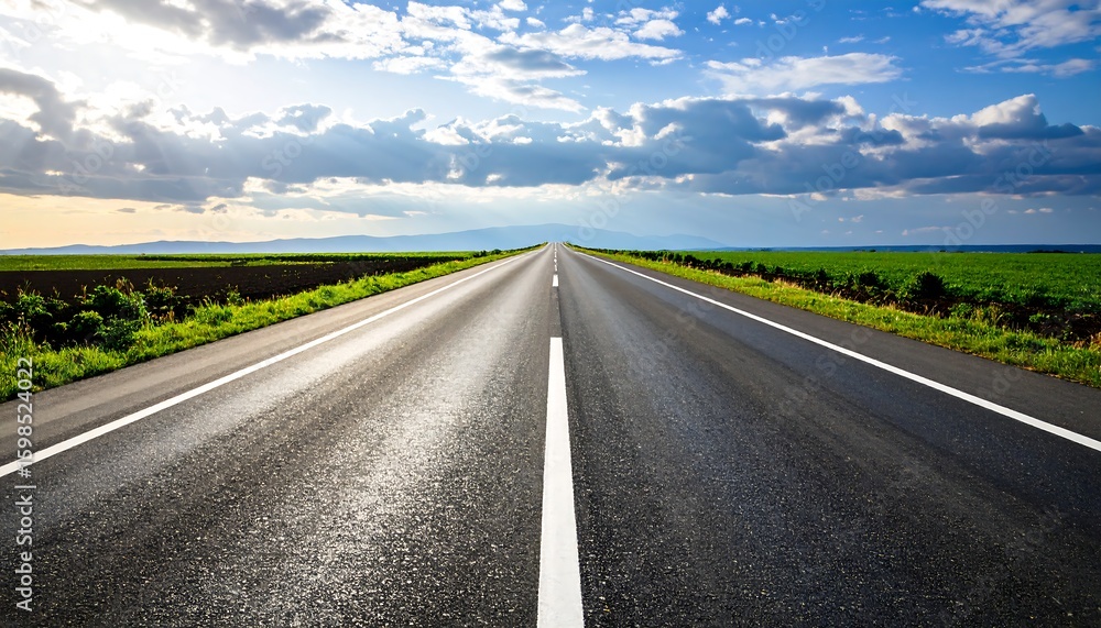 Fototapeta premium Open road stretches into a horizon