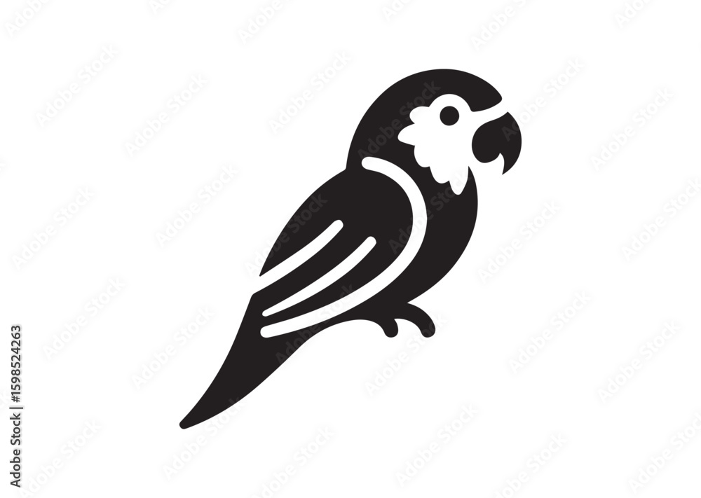 Fototapeta premium Parrot silhouette vector illustration