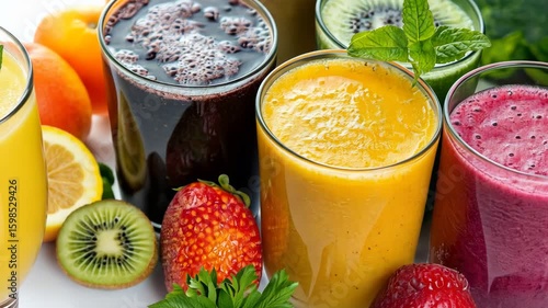 Fruit and Vegetable Juices on Table