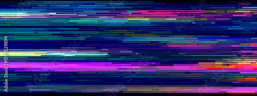 Glitch pixel background with cyberpunk screen effects and digital noise patterns. Retro VHS static overlay and neon error lines for gamer designs. Futuristic 80s retrowave aesthetic vaporwave.
