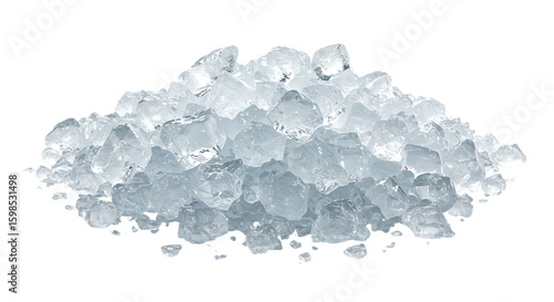 Crushed Ice Isolated on Transparent Background