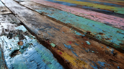 upcycled wood texture with paint remnants