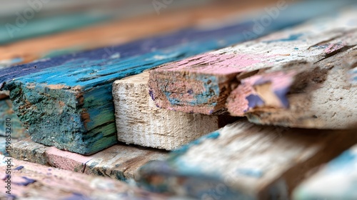 upcycled wood texture with paint remnants