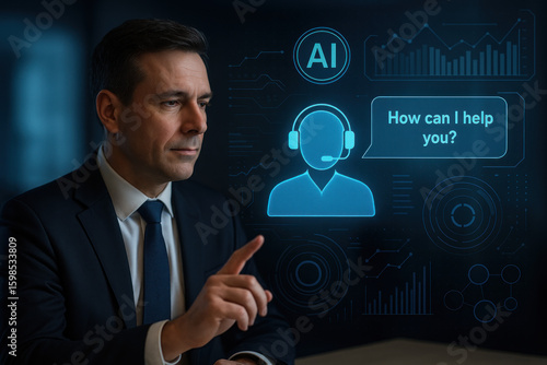 AI Customer Service Illustration