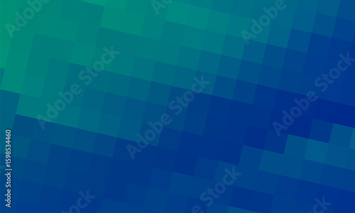 Abstract Gradient Illustration with Blue and Green Pixelated Design. Green-blue gradient background for branding, calendar, postcard, screensaver, poster, cover