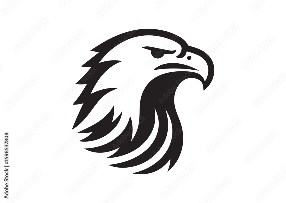 Obraz premium Eagle head silhouette vector illustration