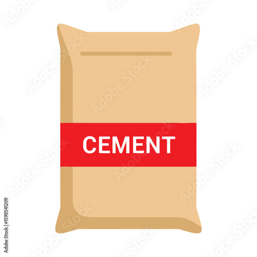 Bag of Cement with Red Label.