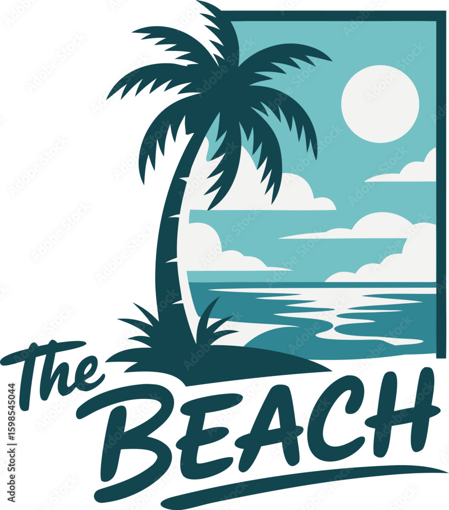 Obraz premium Tropical Beach Palm Tree Vista
