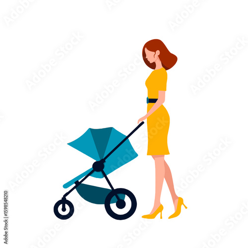 A Mother with a Baby Carriage