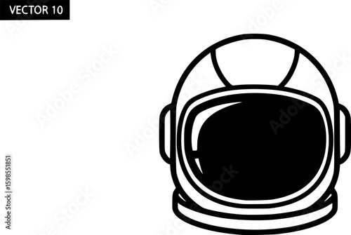 Minimalist astronaut helmet icon
