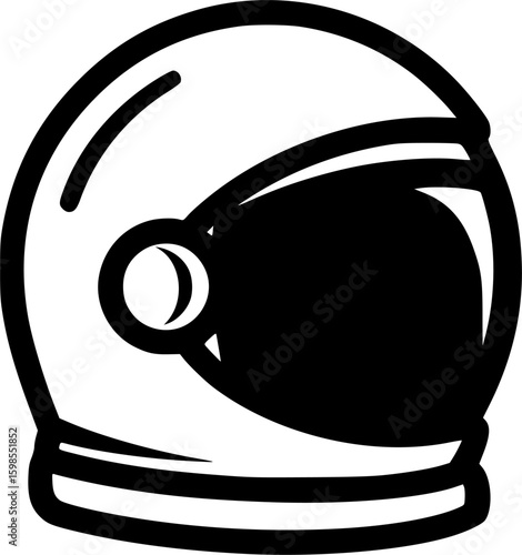Minimalist astronaut helmet icon
