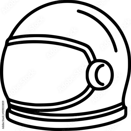 Minimalist astronaut helmet icon
