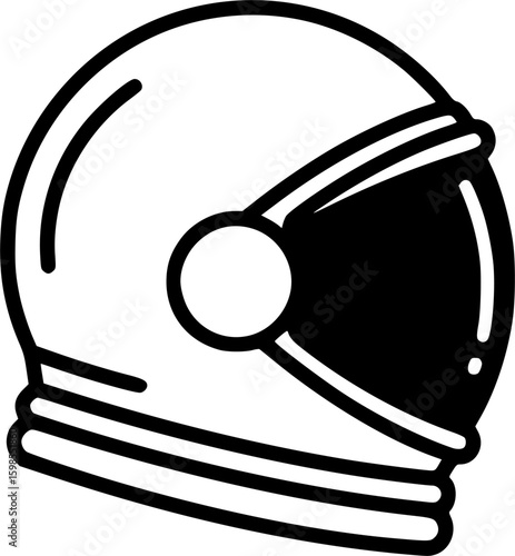 Minimalist astronaut helmet icon
