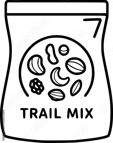 Minimal vector icon of trail mix bag
