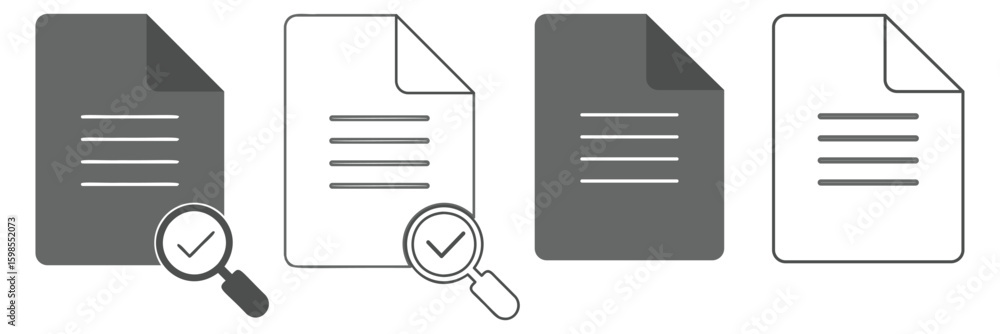 Document with check circle icon for web and graphic design. research document icon glyph icon. Incident Report icon sheet multiple style collection, approved document icon design eps 10 Document with check circle icon for web and graphic design. research document icon glyph icon. Incident Report icon sheet multiple style collection, approved document icon design eps 10