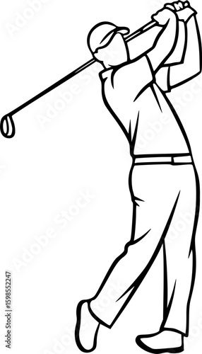 Golf player golfer swinging silhouette logo vector
