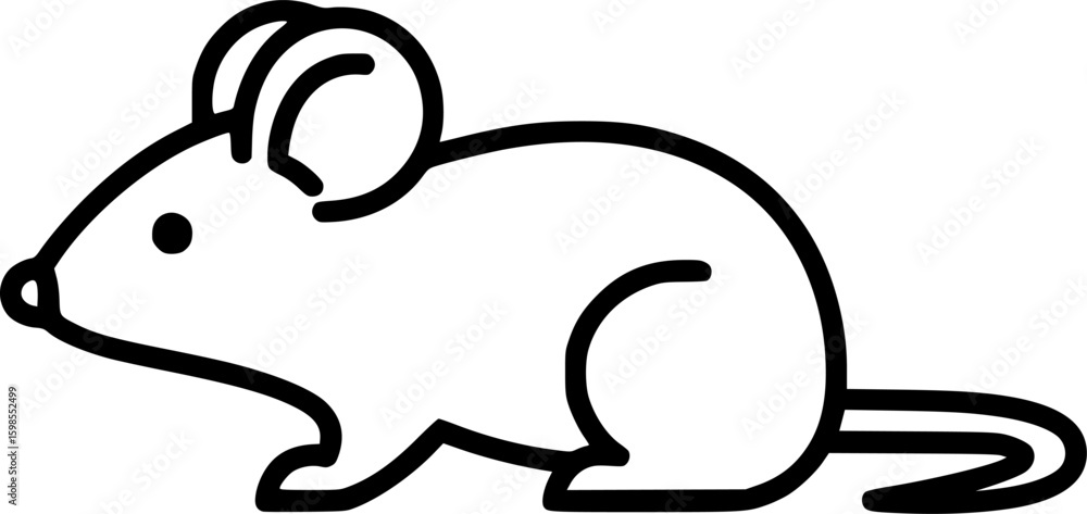 Fototapeta premium mouse rodent icon vector black outline