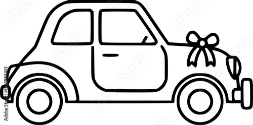 Minimal wedding getaway car icon
