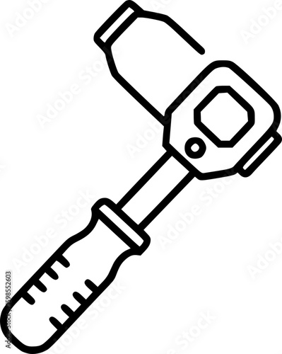 Minimalist torque wrench icon in vector style
