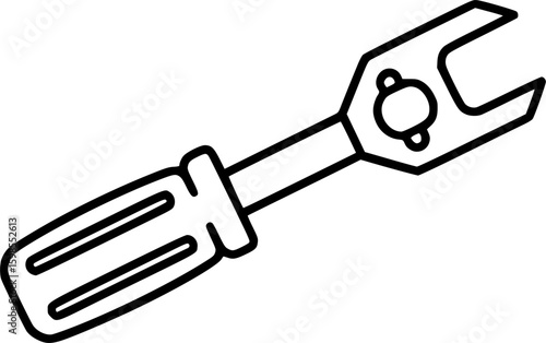 Minimalist torque wrench icon in vector style
