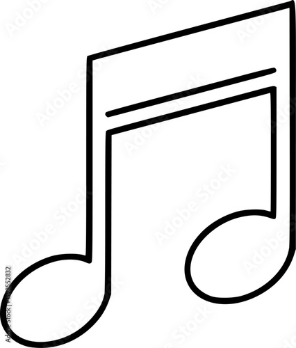 Minimalist eighth note icon outline

