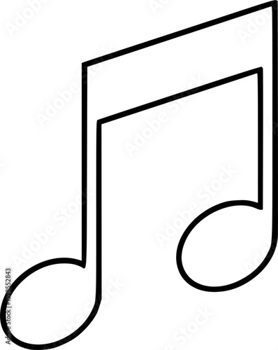 Minimalist eighth note icon outline
