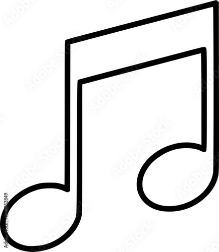 Minimalist eighth note icon outline
