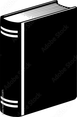 Hardcover book standing upright outline icon vector
