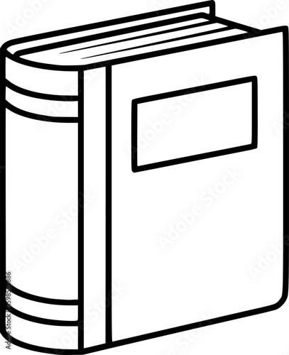 Hardcover book standing upright outline icon vector

