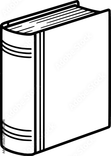 Hardcover book standing upright outline icon vector
