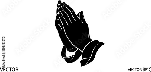 Minimalist praying hands icon
