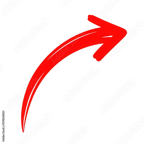 Wallpaper Mural Bright red curved arrow with silver outline isolated on a transparent background red arrow directional arrow Torontodigital.ca