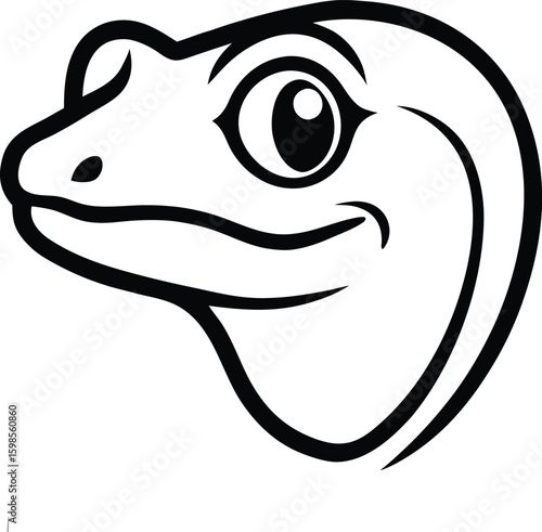 gecko head mascot logo vector art illustration 