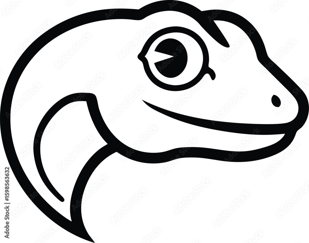 Obraz premium gecko head mascot logo vector art illustration 