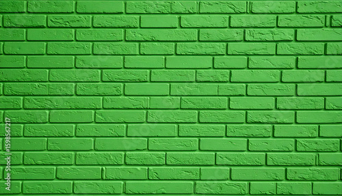 Green Brick Wall Texture Background.