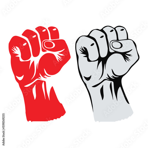fist punching the air